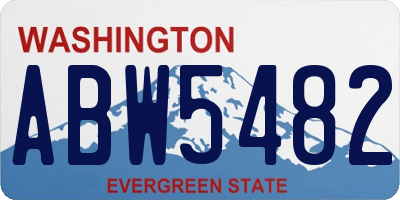 WA license plate ABW5482