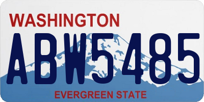 WA license plate ABW5485