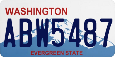 WA license plate ABW5487
