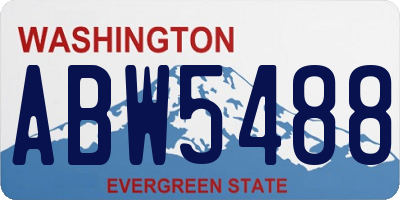 WA license plate ABW5488