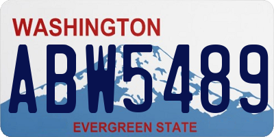 WA license plate ABW5489