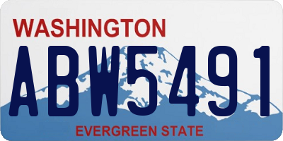 WA license plate ABW5491