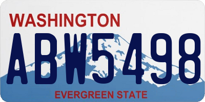WA license plate ABW5498