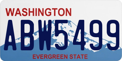 WA license plate ABW5499