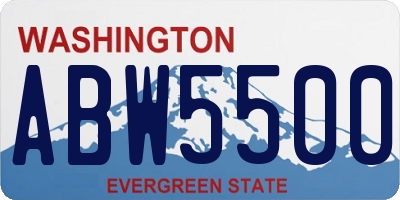 WA license plate ABW5500