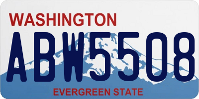 WA license plate ABW5508