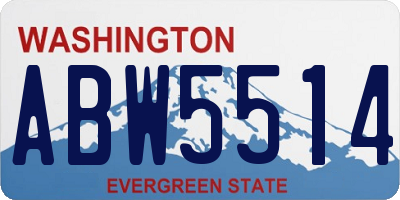 WA license plate ABW5514