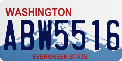WA license plate ABW5516