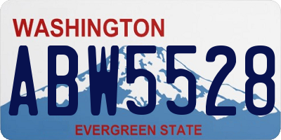 WA license plate ABW5528