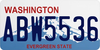 WA license plate ABW5536