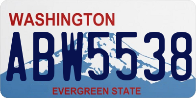 WA license plate ABW5538
