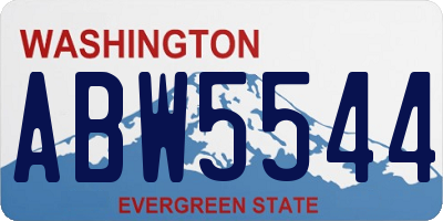 WA license plate ABW5544