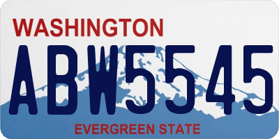 WA license plate ABW5545
