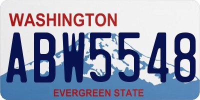 WA license plate ABW5548