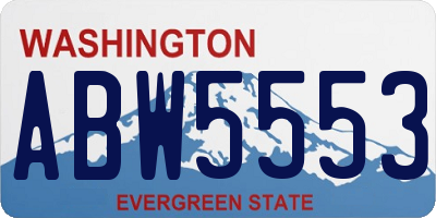 WA license plate ABW5553