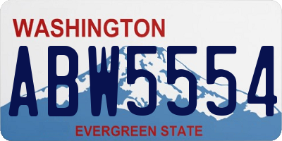WA license plate ABW5554