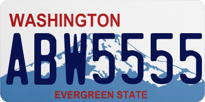 WA license plate ABW5555