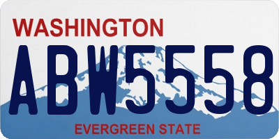 WA license plate ABW5558