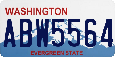 WA license plate ABW5564