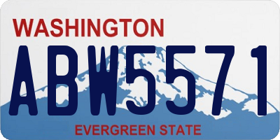 WA license plate ABW5571