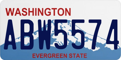 WA license plate ABW5574