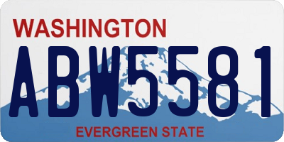 WA license plate ABW5581