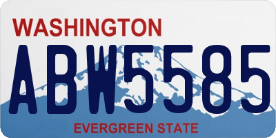 WA license plate ABW5585