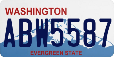 WA license plate ABW5587