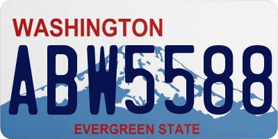 WA license plate ABW5588