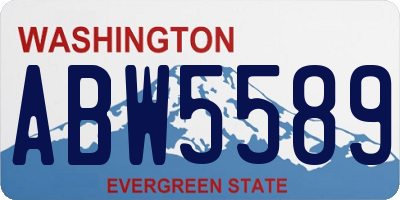 WA license plate ABW5589
