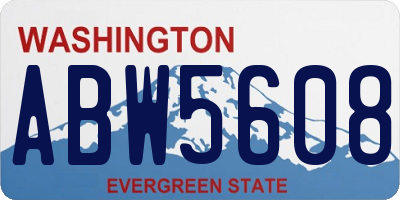 WA license plate ABW5608