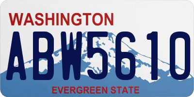 WA license plate ABW5610