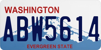 WA license plate ABW5614