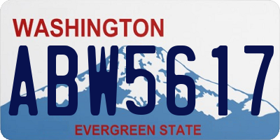 WA license plate ABW5617