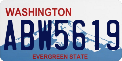 WA license plate ABW5619