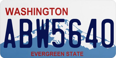 WA license plate ABW5640