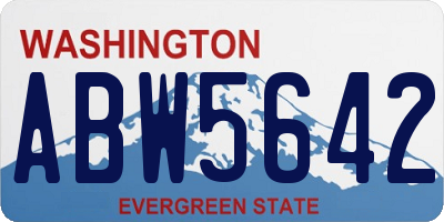 WA license plate ABW5642