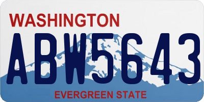 WA license plate ABW5643