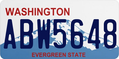 WA license plate ABW5648
