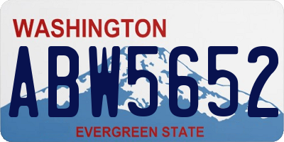 WA license plate ABW5652