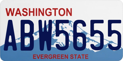 WA license plate ABW5655