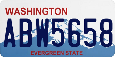 WA license plate ABW5658