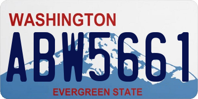 WA license plate ABW5661