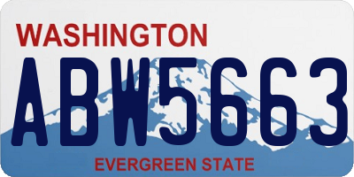 WA license plate ABW5663