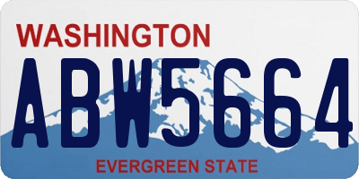 WA license plate ABW5664