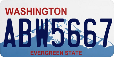 WA license plate ABW5667