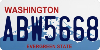 WA license plate ABW5668
