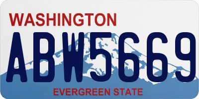 WA license plate ABW5669
