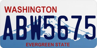WA license plate ABW5675