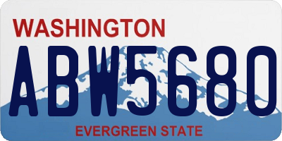WA license plate ABW5680